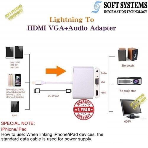 Apple Ipad And Iphone Lightning To Vga Adapter