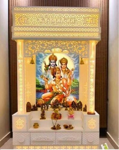 Wooden Corian Mandir for Home Office and Shop Use