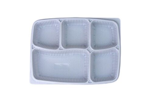 Light Weight Assorted Plastic Meal Trays 5 Compartment Dlx