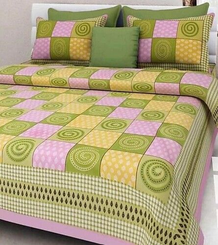 Jaipuri Printed Cotton Double Bedsheet For Home