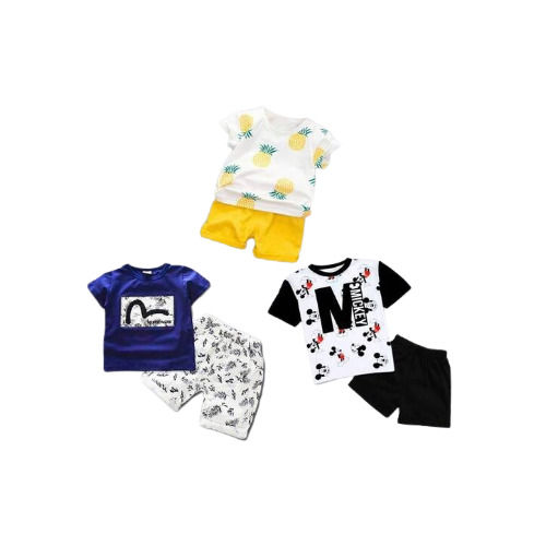 Unisex Kids Multicolor Casual T-Shirt And Shorts Set