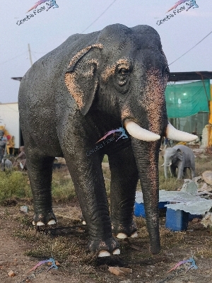 Polished Fined Fiber Elephant Statue