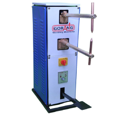 12kva Pedal Spot Welding Machine - 100% Copper, Air Cooling | Timer Feature, Dual Input 220/440 Volt, Ideal for Metal Fabrication and Kitchen Baskets, New, Blue