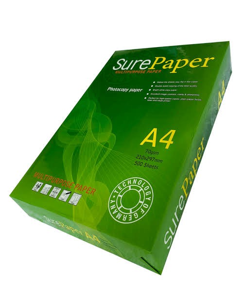 A4 Copy Paper - 500 Sheets, 70 Gsm Wood Pulp, Bright White Color, Eco-friendly Production, Smooth Texture For Laser Printing