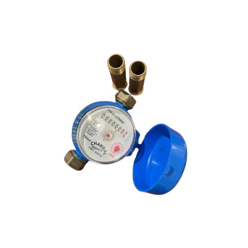 Digital Water Meter - Metal Construction, Blue Finish | Removable Element Structure, Magnetic Drive, Long-Term Clear Reading, Easy Installation, Small Pressure Loss, Sensitive Action, Conforms to ISO4064 Standards