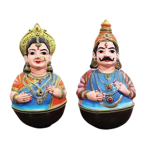 Hand Painted Chettiyar Doll Shape Round