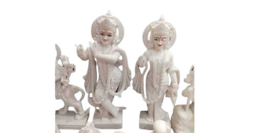 White Marble Radha Krishna Statue