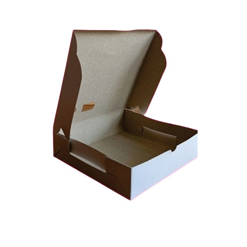 Sandwich Box - Duplex Paper 300 gsm 5x5x2 Inches White Square Lightweight Food Packaging Solution Matte Lamination Non Printed Design