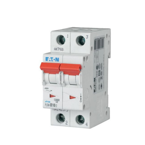 EATON MCB - 2-Pole, 10 Amp, 400V AC, 440V UI, 4kV Uimp | White, C Curve, Double Phase, 50/60 Hz, 0.215 kg
