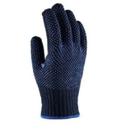 Blue Cotton Dotted Safety Hand Gloves