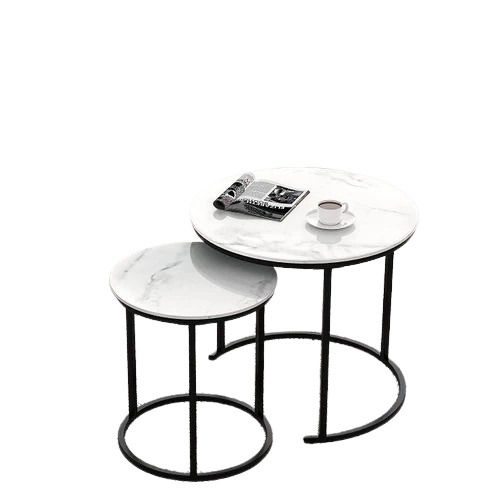 Glossy Polished marble coffee table Style Modern