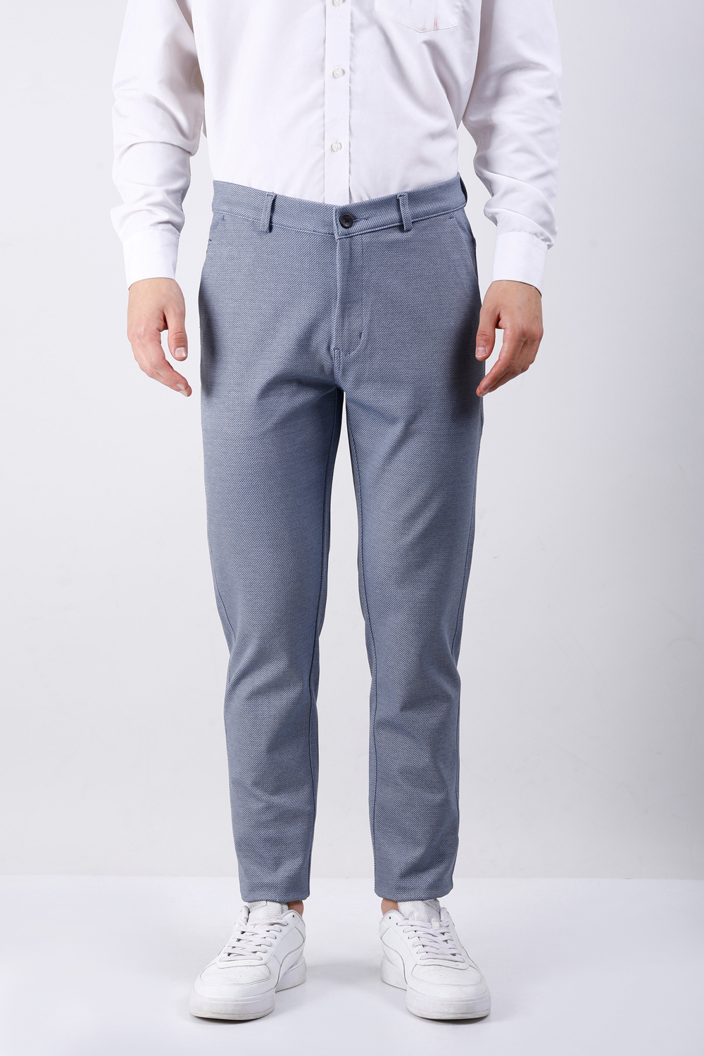 Designer Flex Stretch Pants - Cotton Blend, Waist Size 28 Inches, Gray, Slim Fit | Attractive Designs, Comfortable Fit, Fine Finishing For Casual Wear