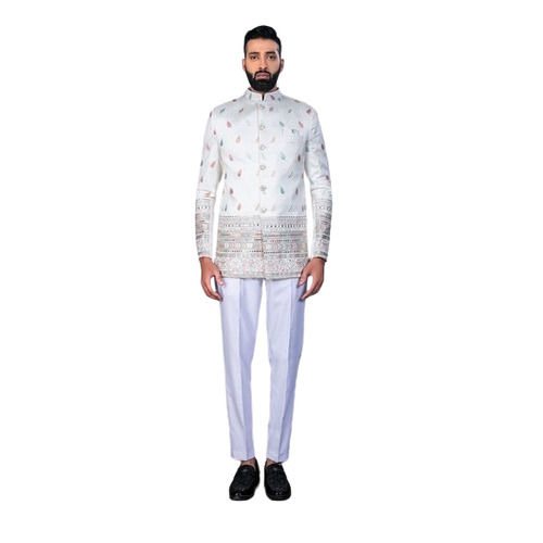 La Royal Jodhpuri Printed Wedding Ethnic Jacket Sherwani For Men