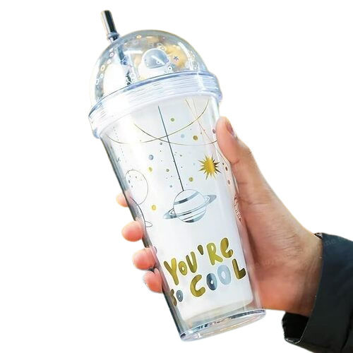 Astronaut Glitter Water Bottle Tumbler Sipper Cup