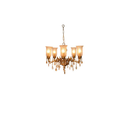 Transitional 5 Lights Cast Brass Chandelier