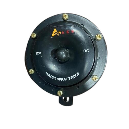 12 Volt And 24 Volt Tt Horn - Iron Material, Round Shape, Black Color | Loud and Clear Sound, Compact Design, Universal Fit, 1-Year Warranty