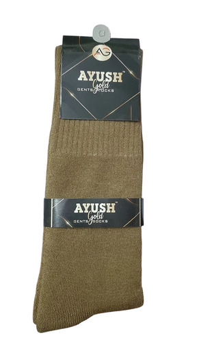 Khaki Cotton Lycra Socks - Comfortable Cotton Blend, Various Sizes Available, Comes in Various Colors, Anti Wrinkle Feature