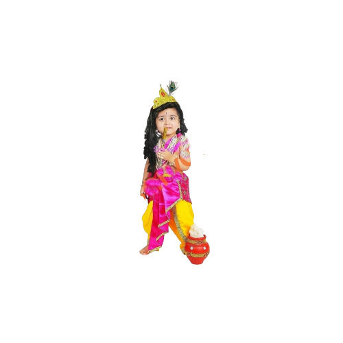 Premium Quality Krishna Janmashtami Fancy Dress And Costume For Kids With Hip Cover - Pink