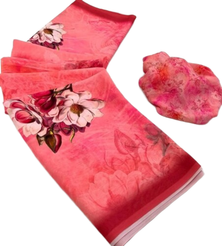 Soft Synthetic Georgette Saree - Color: Multi Color