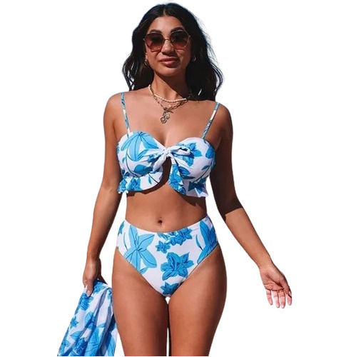 The Florid High Waist Bikini With Sarong