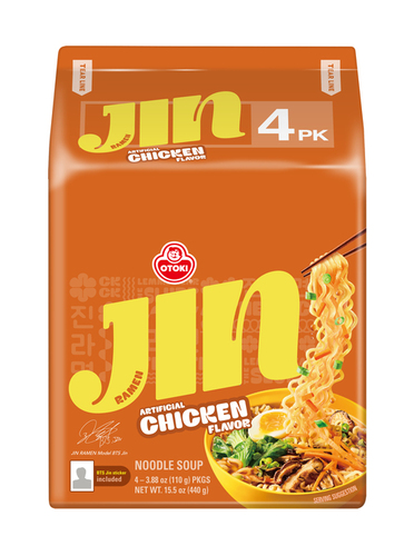 Jin Ramen Instant Noodles Chicken Flavor Pack Of 4 - Pack Size: 440 Grams