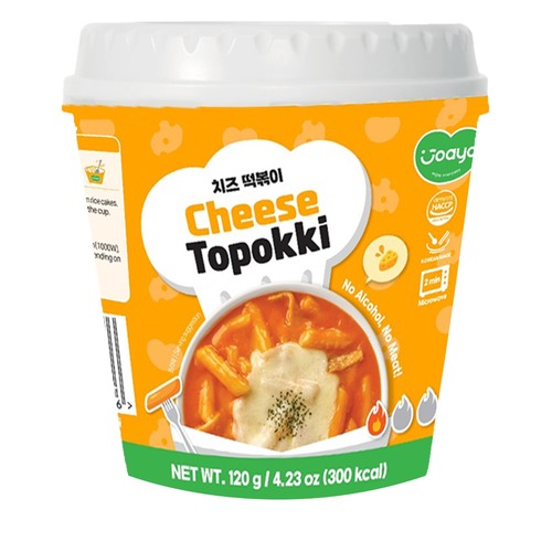 Cheese Topokki Instant Rice Cakes Noodles - 120g Pack Size, Vegetarian Diet, Natural Preservatives, 12 Months Shelf Life, Rich Flavor with Sesame Oil and Red Pepper Paste