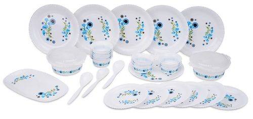 Printed Plastic Microwave Safe Dinner Set Of 32 - Plastic Type: Pp