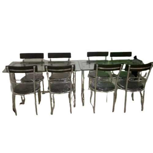 Cafeteria Table - Round Stainless Steel Design, 4 Seater Capacity, Modern Indoor Furniture