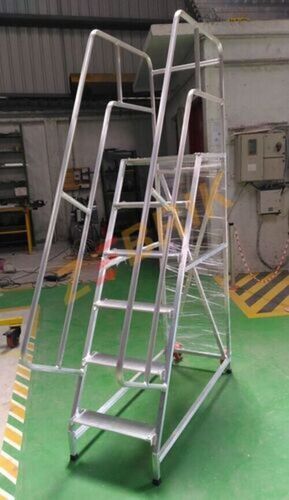 Aluminum Trolley Ladder - 66 X 32 X 3.18mm | Durable, Fine Finishing, Very Good Quality, Combination Industrial Ladders