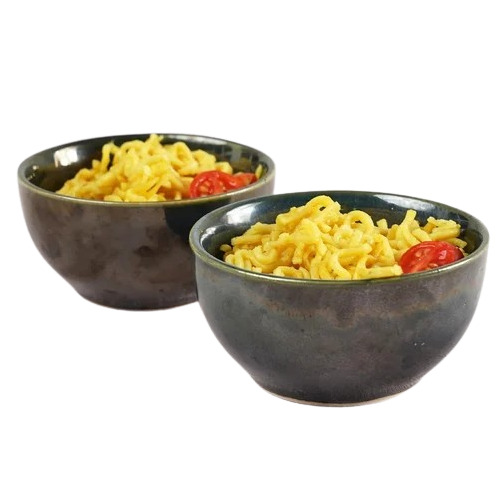 Round Ceramic Bowl - 2x4 Inch Glossy Grey Plain Finish | Durable Ceramic Material, Ideal For Home Usage