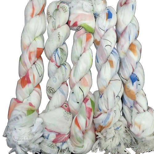 White Cotton Print Dupatta - Cotton Fabric, 2.5 m Length, White Color | Washable, All-Season, Printed Pattern