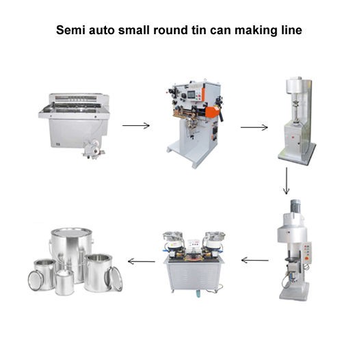 Semi Auto 1-5L Round Tin Can Making Production Line