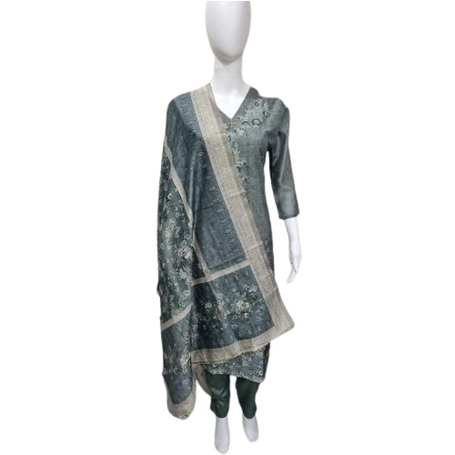 Ladies Printed Kurti - 100% Cotton Available in M L S XL Sizes Grey Color Light Weight and Breathable 3-4th Sleeve Style Ideal for Casual Wear Suitable for Summer and Winter