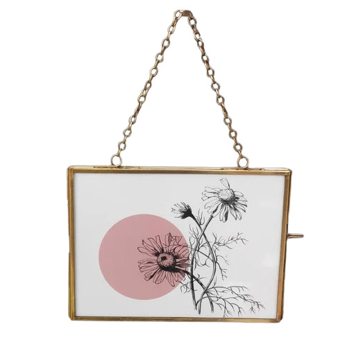 Brass Photo Frames - 14x10 Inches Golden Anodised Finish Hanging Mount Design 12mm Thickness Rectangular Shape