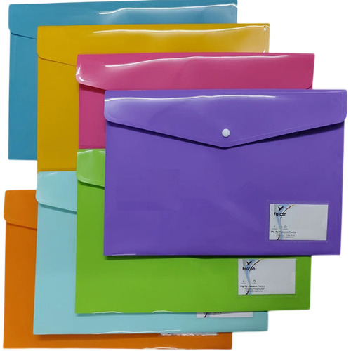 Pvc Button Folder - Tear Resistant Material, Various Sizes Available | Easy To Clean, Lightweight, Spacious Document Safety Solution
