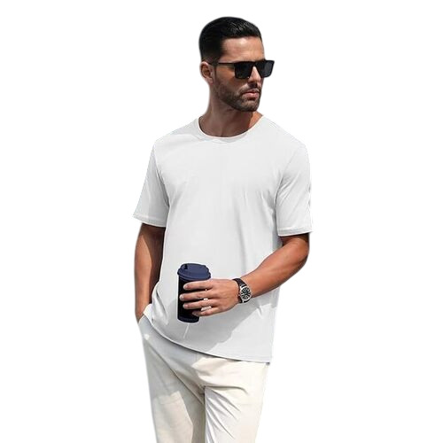 Men's Plain T-Shirt - Cotton, Size M/L/XL/XXL, Black | Soft, Breathable Fabric, Stylish O-Neck Design, Easy Care