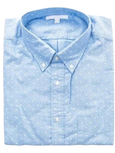 Mens Shirts - Cotton, Customized Size, Blue Color | Lightweight, Breathable, Full Sleeve, Button Down, Printed Pattern
