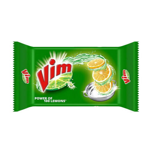 Vim Dish Wash Bar - 75g Green Formula | Gentle Grease and Stain Removal, Sparkling Clean Dishes, Compact and Easy to Use