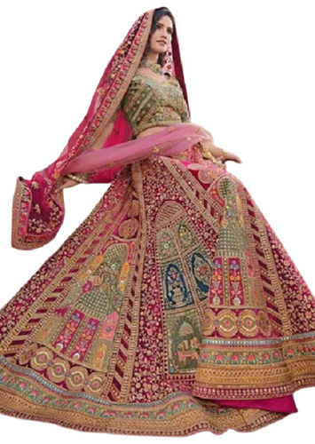 Heavy Work Bridal Lehenga - Color: Mul