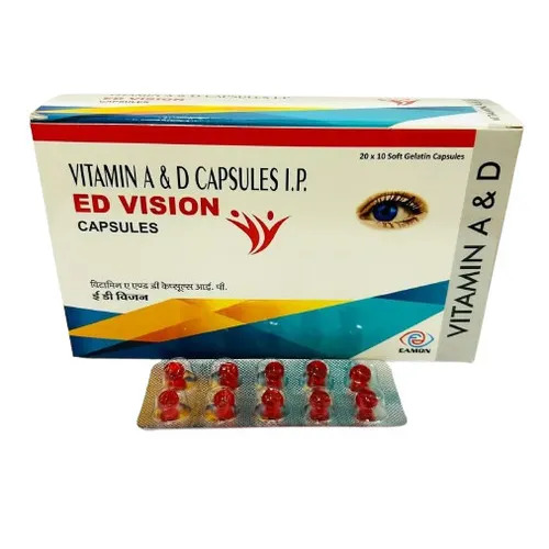 ED VISION Soft Gelatin Capsules - 20x10 Count, Eye Care and Muscle Function Support with Vitamin D and Calcium