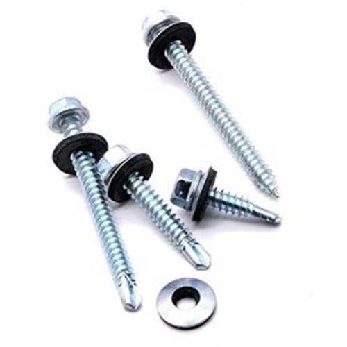 Steel Self Drilling Screws - Stainless Steel, 12x45mm, Polished Finish, Hexagonal Head Shape | Dry Wall Screw for Industrial Use