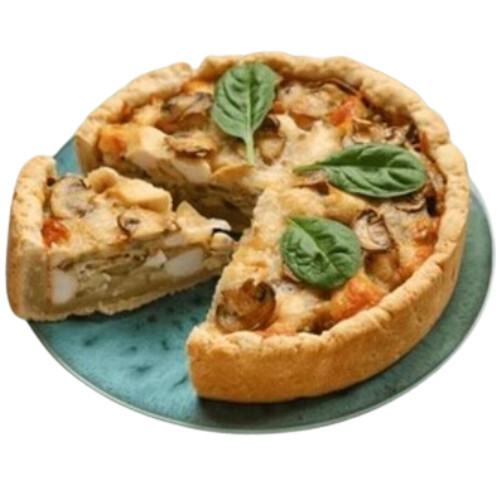 Mushroom Onion Pie - Eggless, Piece Shape, Multiple Pack Sizes | Buttery Flaky Crust, SautÃ©ed Mushrooms, Caramelized Onions