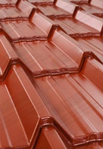 Tile Profile Roofing Sheets - Thickness 0.45 mm, Width 3.5 ft, Length 10 ft, Color Red, Color Coated | Industrial Usage, All Sizes Available