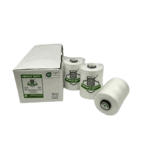 Polyester Thread - 100% Polyester, Glossy White Finish | Light In Weight, High Tenacity, Eco-friendly For Sewing Applications