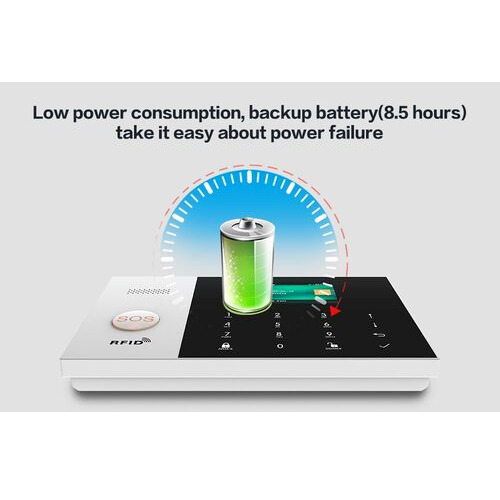 Battery-Powered Alarm System - Color: Black