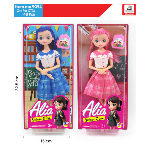 9094 11 Alia Doll School Time Doll - Color: Pink And Blue