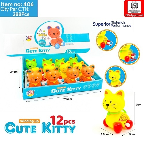 12 Pcs Cute Kitty Toy - ABS Material, Lightweight Design, Bright Yellow Color | Adorable and Realistic Kitten Toys for Kids & Collectors