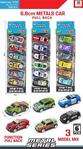 Metal Car 6 Pcs Set - Color: Multiple