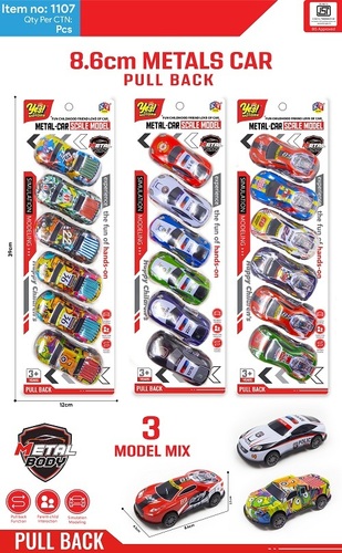 Metal Car Toy 10 Pcs Set - Color: Multiple