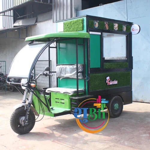 Grass Theme E-Rickshaw Food Cart